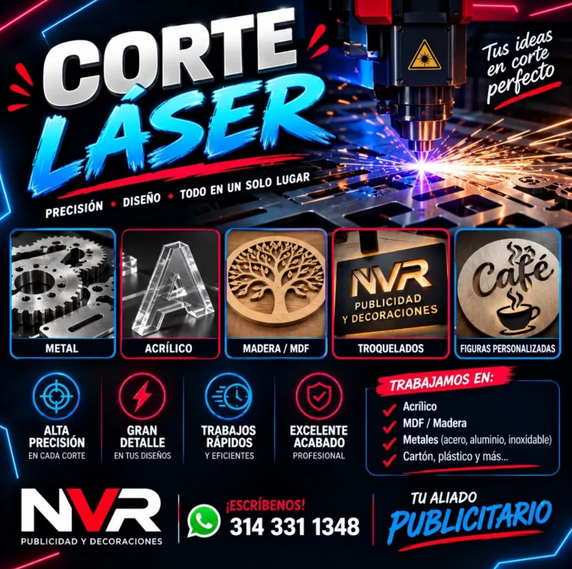Publicación de Instagram de NVR promocionando el servicio de corte láser